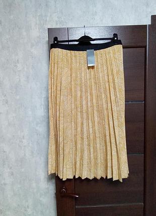 Новая брендовая шелковая юбка-плиссе р.14-16.
