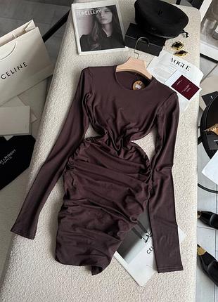 Платье skims микродайвинг премиум черная/беж 42-44,44-46 мод