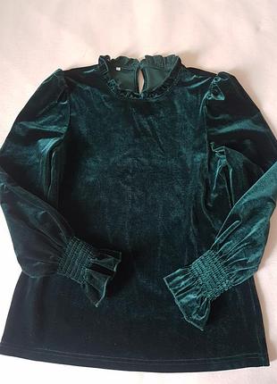 Элегантная блуза из переливающегося бархата в идеальном состоянии, обхват груди 90 см
