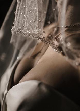 Фата невесты, с хрусталиками (стеклянные типа сваровски)5 фото