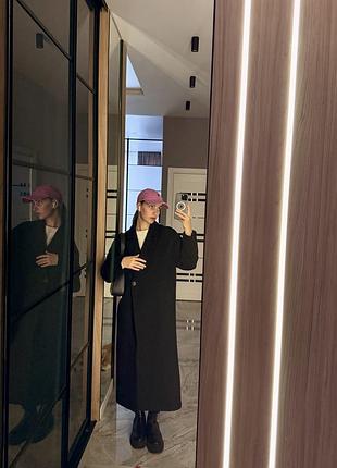 Пальто чорне довге