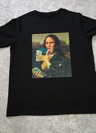 Футболка с принтом моно листы