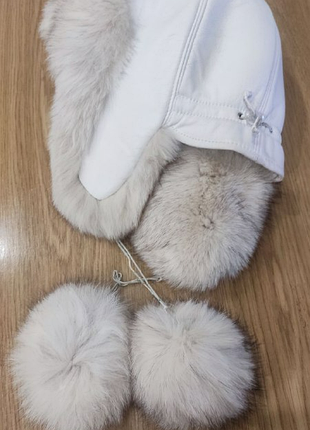 Молодіжна шапка-ушанка розмір 58-62 хутро писець шкіра