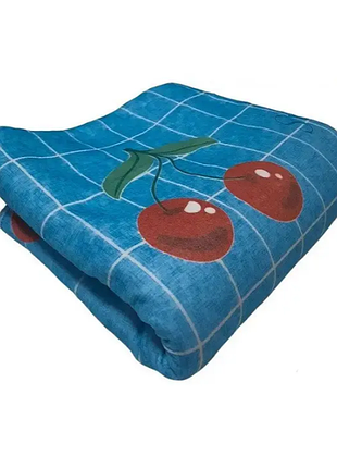 Электропростынь полуторная ear electric blanket 5714 голубая с вишнями 150х160 см