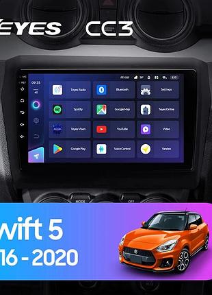 Штатна магнітола teyes cc3 2k 6+128 gb 360° suzuki swift 5 2016-2020 9"