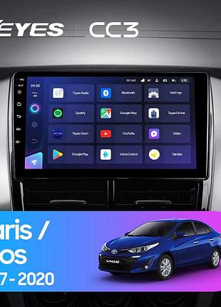 Штатна магнітола teyes cc3 2k 4+32 gb toyota yaris vios 2017-2020 (a) 9" (l1)