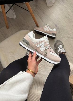 New balance 574 pink-white