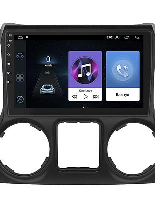 Штатна магнітола lesko для jeep wrangler iii (jk) 2007-2018 екран 10" 1/16gb wi-fi gps base