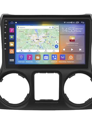 Штатна магнітола lesko для jeep wrangler iii (jk) 2007-2018 екран 10" 4/64gb carplay 4g wi-fi gps prime