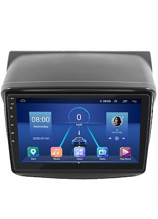 Штатная магнитола lesko для mitsubishi l200 iv рестайлинг 2013-2015 экран 9" 6/128gb 4g wi-fi gps top