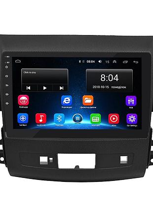 Штатная магнитола lesko для mitsubishi outlander ii 2005-2009 экран 9" 2/32gb wi-fi gps base