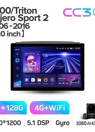 Штатная магнитола teyes cc3 2k 6+128 gb mitsubishi pajero sport 2 l200 triton 2008-2016 11"