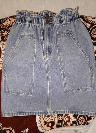 Джинсовая юбка с высокой талией 💙