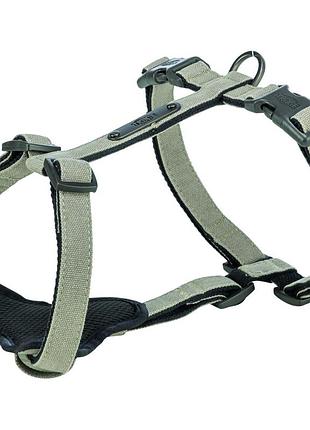 Шлея trixie citystyle h-harness для собак хлопок xs–s 30–44 см 10 мм светло-серая