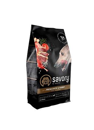 Корм сухой savory adult all breeds 76 in fresh duck and rabbit для собак всех пород со свежей уткой и кроликом 1 кг