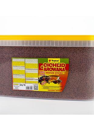 Корм tropical cichlid arowana medium sticks для м_ мясоидных целид палочки 3.6 кг