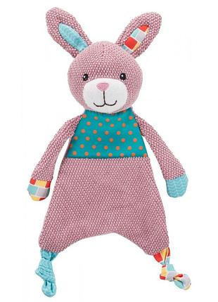 Іграшка trixie junior для цуценят кролик зі звуком і шелестом фольги текстиль/плюш 28 см