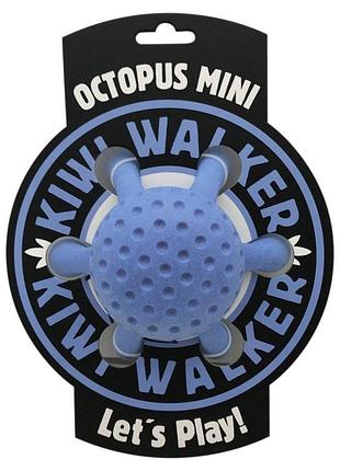 Игрушка kiwi walker для собак осьминог голубой 12 см