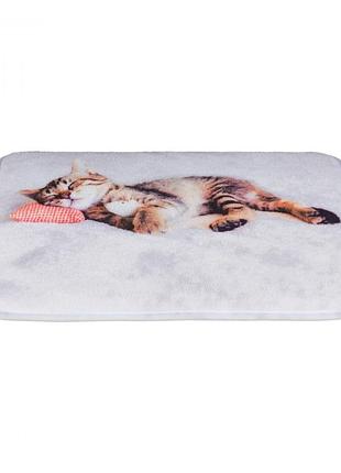 Коврик trixie для котов nani с кошкой серый полиэстер 40х30 см