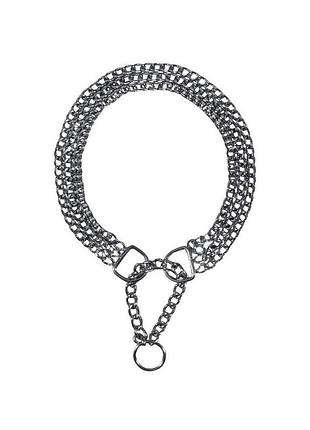 Ошейник-удавка trixie для собак тройной хромированный размер l-xl 60 см/2,5 мм