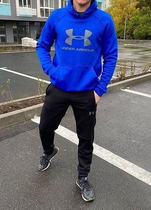 Топовий чоловічий спортивний костюм дуже теплий з капюшоном under armour