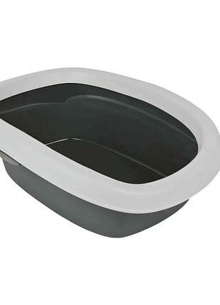 Туалет trixie carlo для котов с бортами пластиковый серый 31x14x43 см