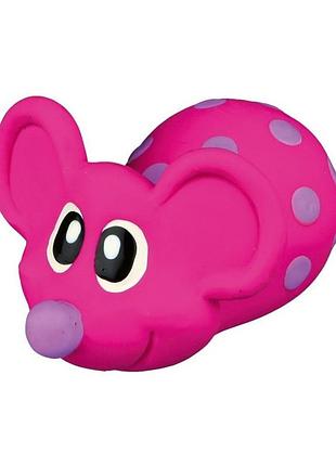 Іграшка trixie для собак миша з пискавкою в горошок латекс 8 см