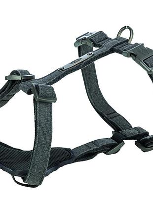 Шлея trixie citystyle h-harness для собак хлопок l–xl 75–120 см 25 мм черная