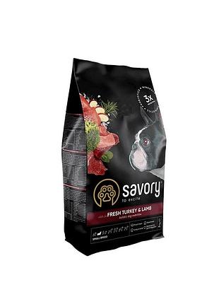 Корм сухой savory small breeddult in fresh turkey and lamb для взрослых собак малых пород до 10 кг со свежим ягненком и индюч