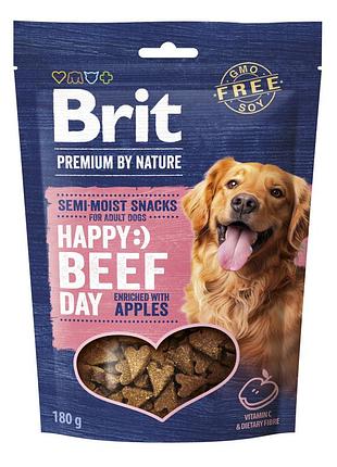Ласощі brit premium semi-moist snacks beef with apples напіввологі для cобак з яловичиною і яблуками 180 г