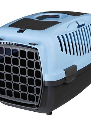 Контейнер-переноска trixie для собак и котов capri 2 весом до 8 кг синяя пластик размер xs-s 37x34x55 см