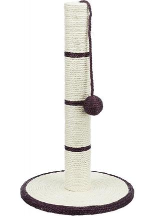 Дряпка-столбик trixie для котов с игрушкой на веревке сизаль 31х50 см