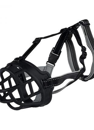 Намордник trixie muzzle flex для собак чорний силікон m-l 27 см