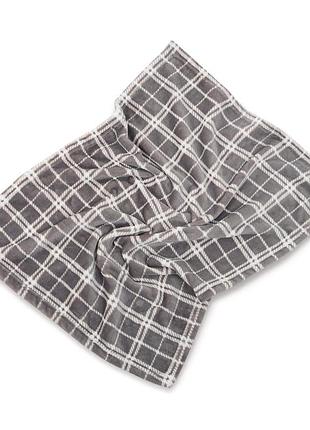 Плед pet fashion bliss 2 для собак і котів плюш сірий картатий 70,5х94 см