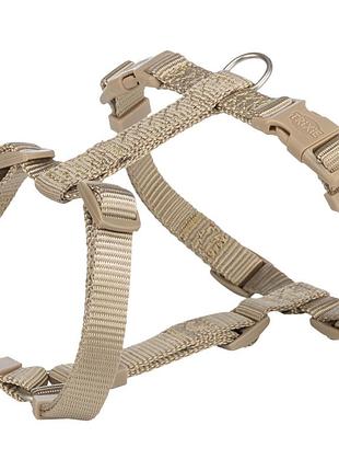 Шлея trixie premium h-harness для собак l–xl 75–120 см 25 мм песочная