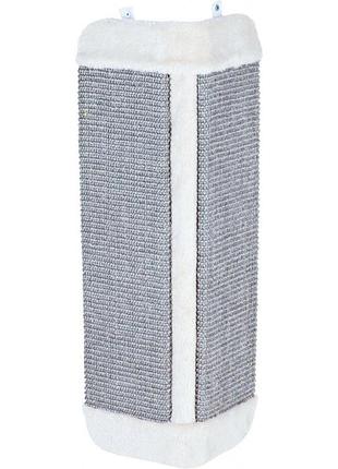 Дряпка trixie для котов настенная угловая сизаль/плюш серая 32x60 см