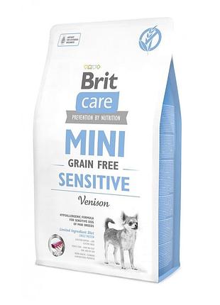 Корм сухий brit care grain free mini sensitive для собак мініатюрних порід з чутливим травленням з олениною 2 кг