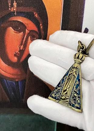 Брелок-оберегающая богородица апаресида (nossa senhora aparecida), медицинский сувенир, сплав, эмаль