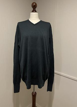 Вовняний светер реглан бренд john smedley wool v neck knit