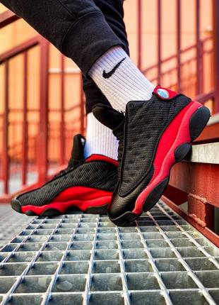 Кроссовки найк эир джордан 13 nike air jordan 13 black red, кросівки джордан 13 чорні4 фото