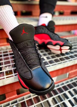 Кроссовки найк эир джордан 13 nike air jordan 13 black red, кросівки джордан 13 чорні7 фото