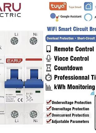 Tuya wifi смарт автоматический выключатель mcb 2p 80a регулируемый 230v счетчик энергии kwh защита от перегрузки, снижение напряжений