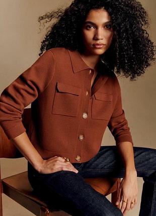 Sezane кардиган светр 100% вовна мериноса з нагрудними кишенями