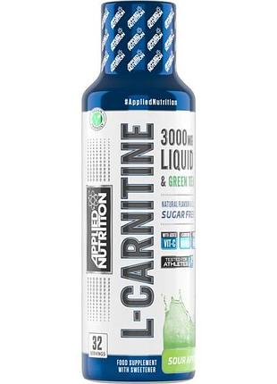 Жиросжигатель applied nutrition l-carnitine liquid 3000, 480 мл кислое яблоко
