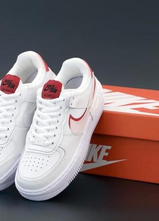 Жіночі кросівки nike air force shadow white/red