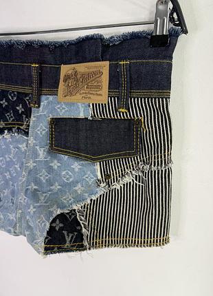Louis vuitton patchwork denim mini shorts 2007 rare collection 38 size 5