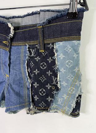 Louis vuitton patchwork denim mini shorts 2007 rare collection 38 size 3