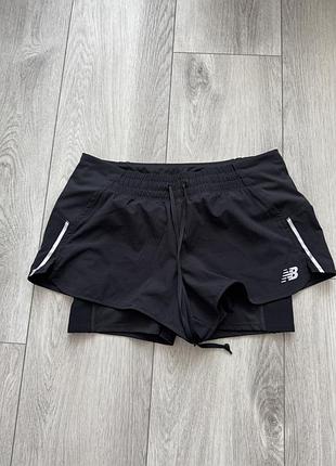 Жіночі/шорти/для бігу/для спорту/короткі/чорні/спортивні/new balance