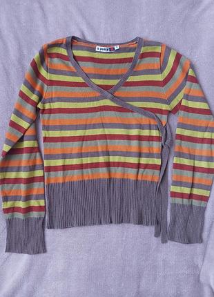 Смугастий светр-кардиган