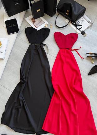 Женский костюм корсет +шолковая юбка